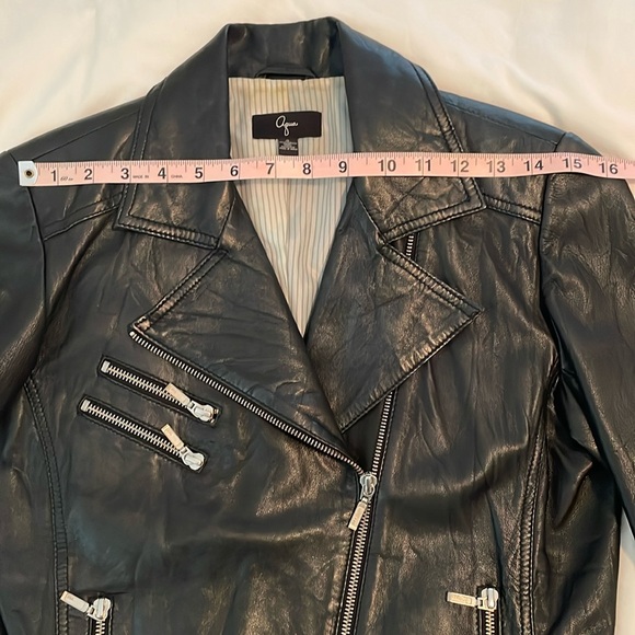 Aqua by Bloomingdale’s Black Leather Moto Jacket - Picture 5 of 12